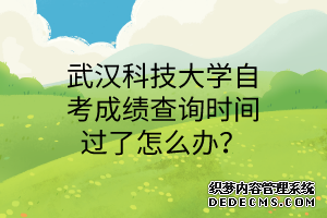 武汉科技大学自考成绩查询时间过了怎么办？